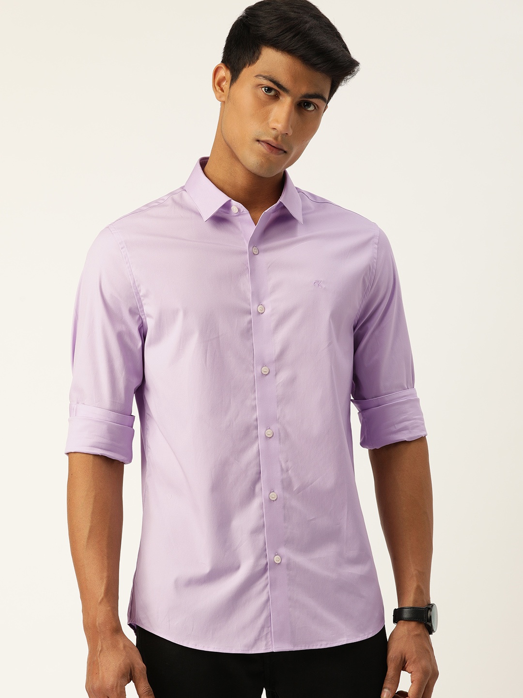 

Calvin Klein Jeans Men Lavender Slim Fit Solid Casual Shirt