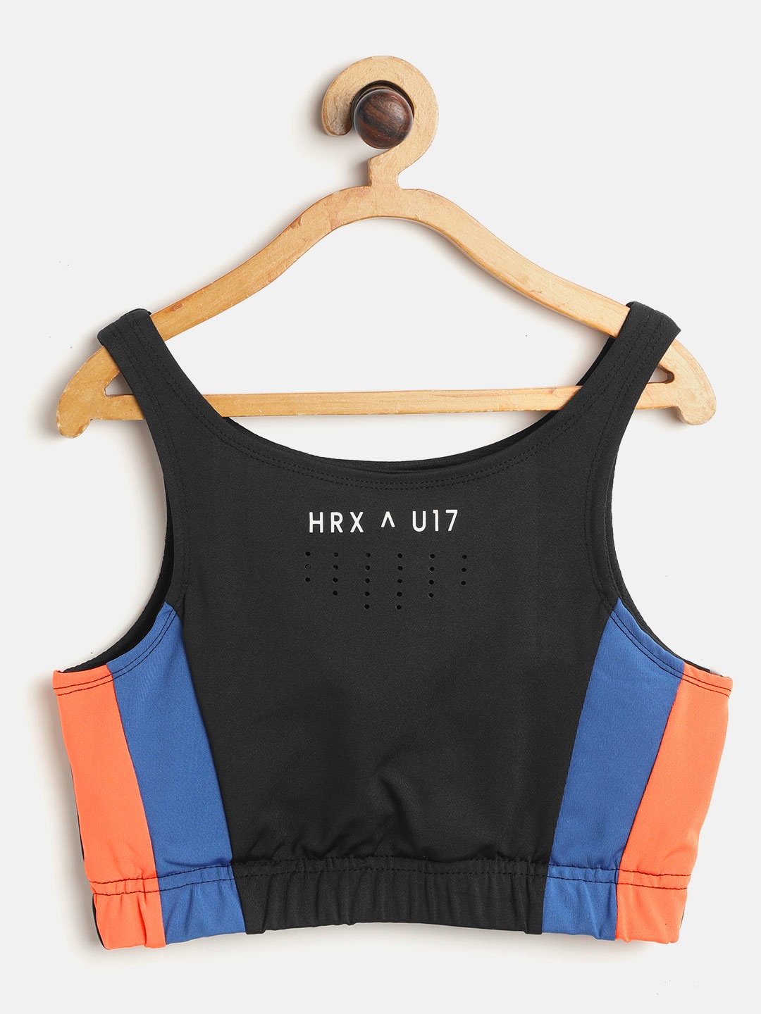 

HRX by Hrithik Roshan Girls Black Medium Support Rapid-Dry Lycra Active Sports Bra