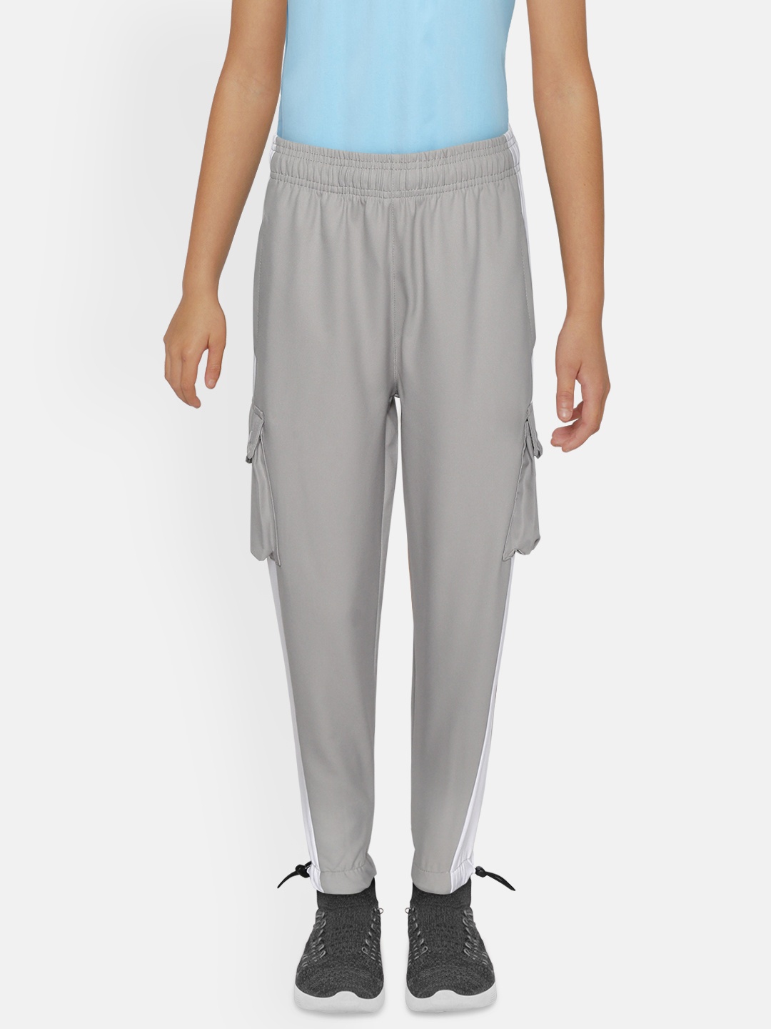 

HRX by Hrithik Roshan Boys Alloy Colourblocked Baggy Fit Rapid-Dry Lycra Lifestyle Joggers, Grey