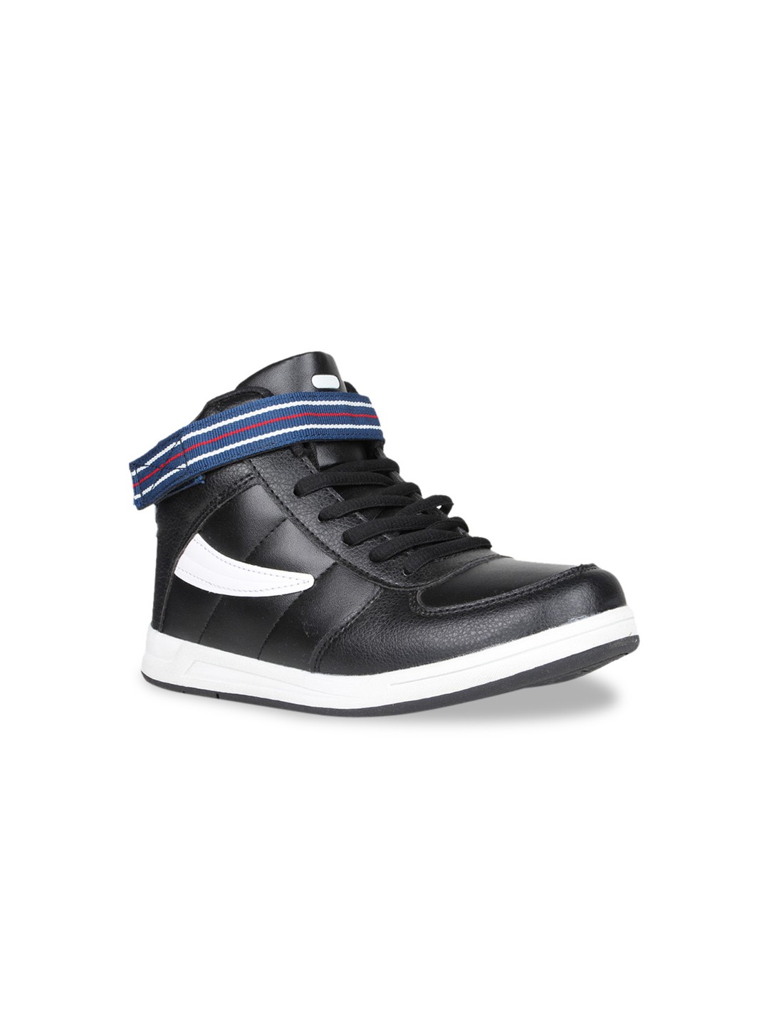 

FILA Unisex Kids Black Solid PU Mid-Top Sneakers