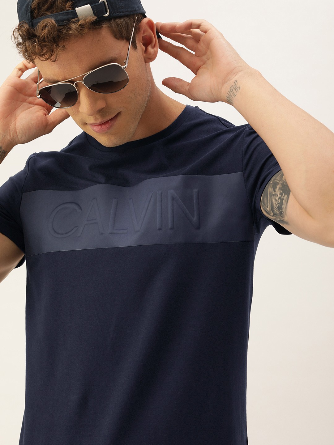 

Calvin Klein Jeans Men Blue Printed Round Neck T-shirt