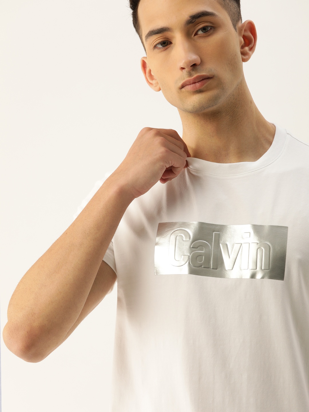 

Calvin Klein Jeans Men White Printed Round Neck T-shirt