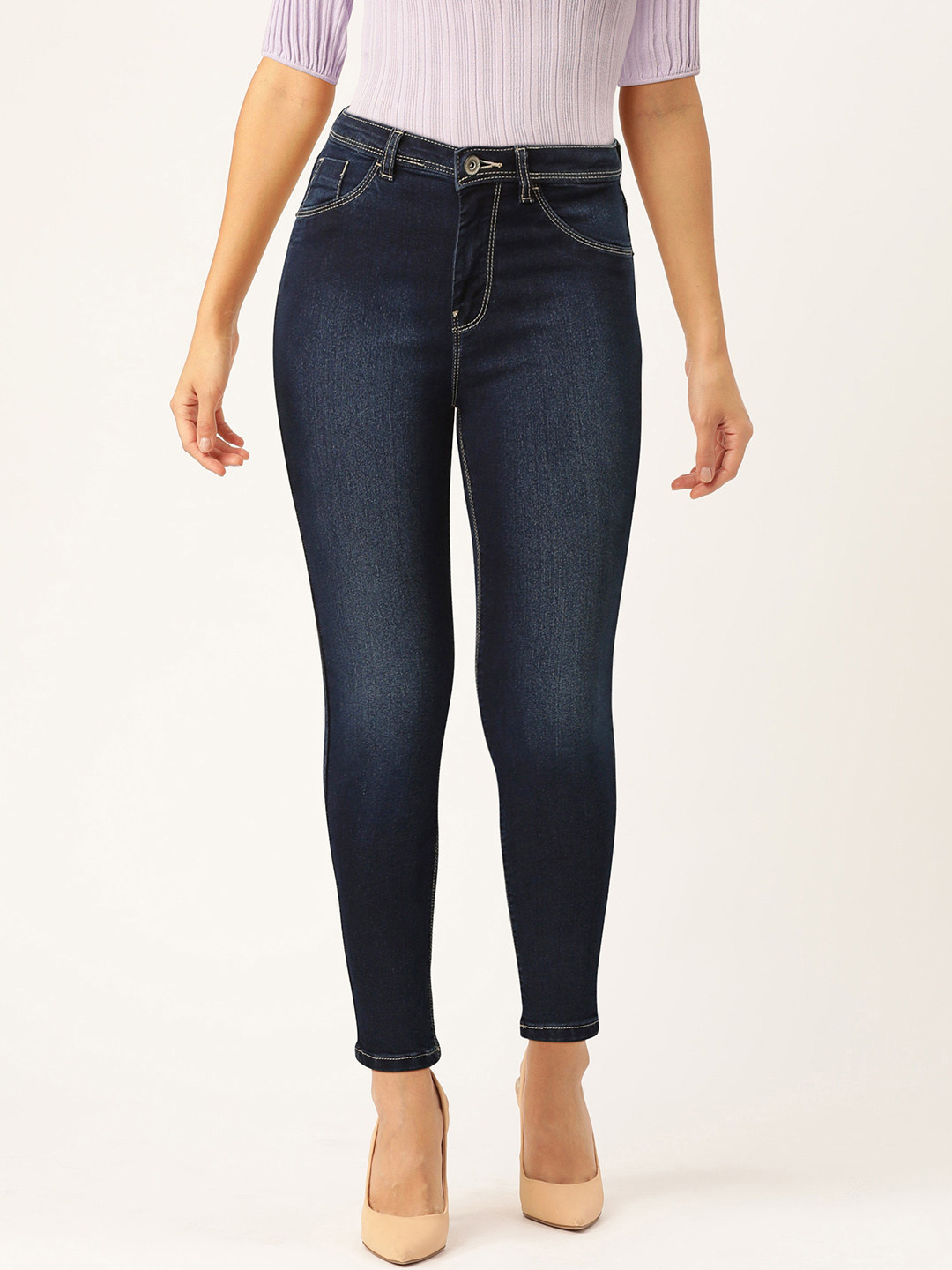 

Flying Machine Women Navy Blue Betty Regular Fit Mid-Rise Clean Look Stretchable Jeans