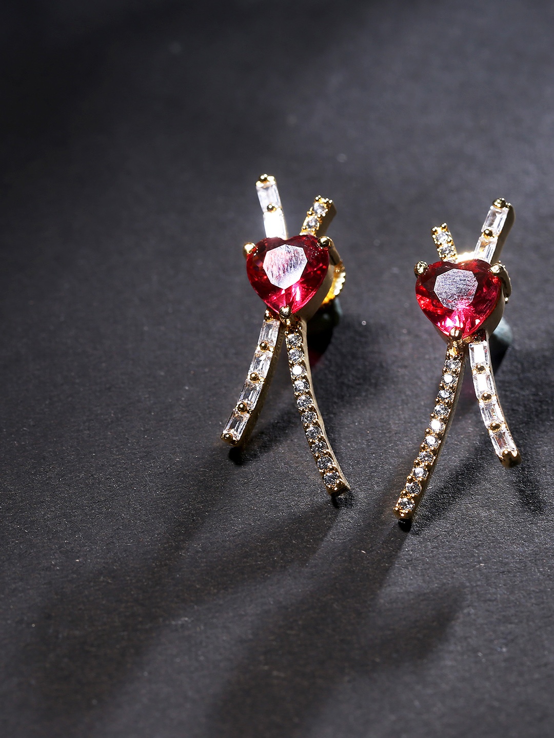 

LAIDA Pink Gold-Plated Handcrafted Studded Oversized Quirky Studs