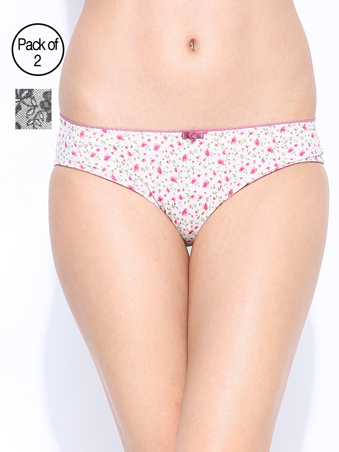 

Amante Women Pack of 2 Floral Briefs, White