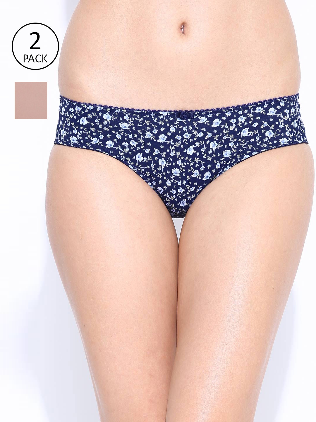 

Amante Women Pack of 2 Briefs, Navy blue
