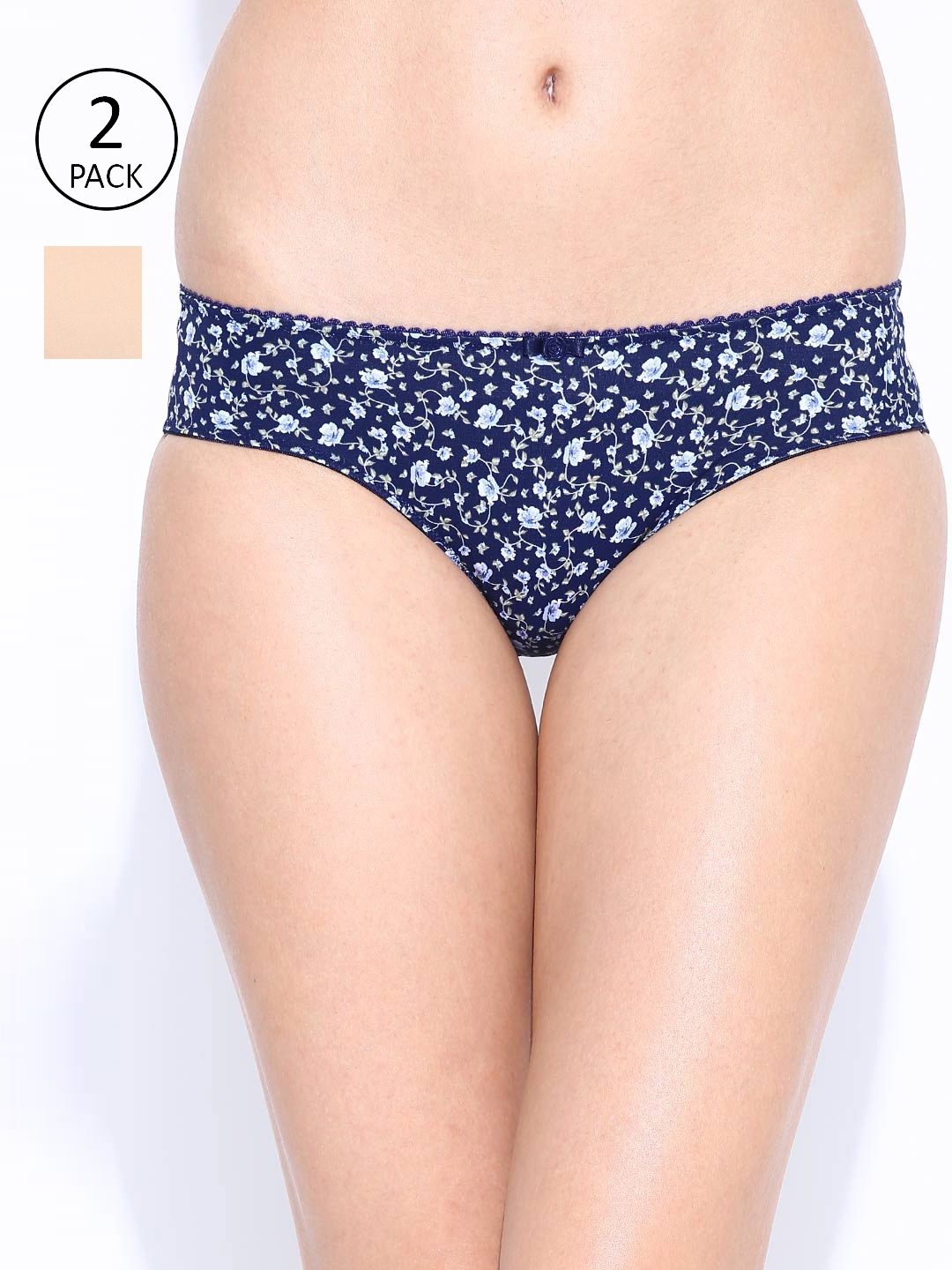

Amante Women Pack of 2 Briefs, Navy blue