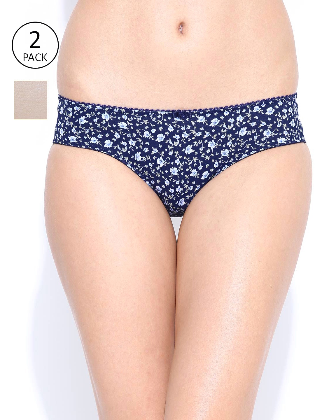 

Amante Women Pack of 2 Briefs, Navy blue