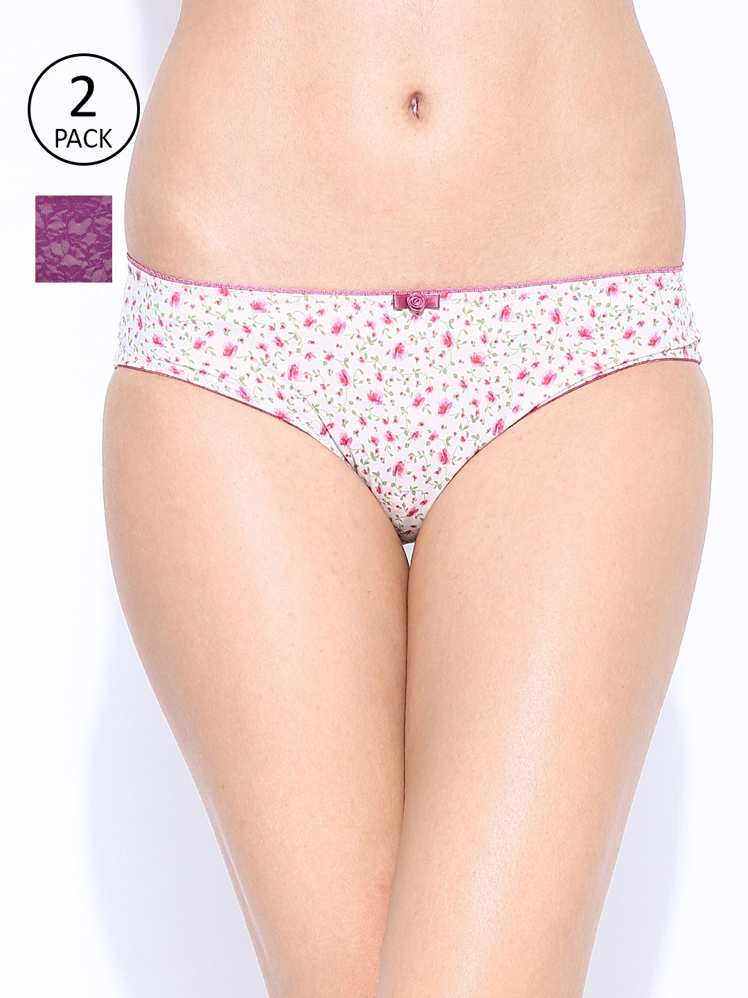 

Amante Women Pack of 2 Floral Briefs, Purple