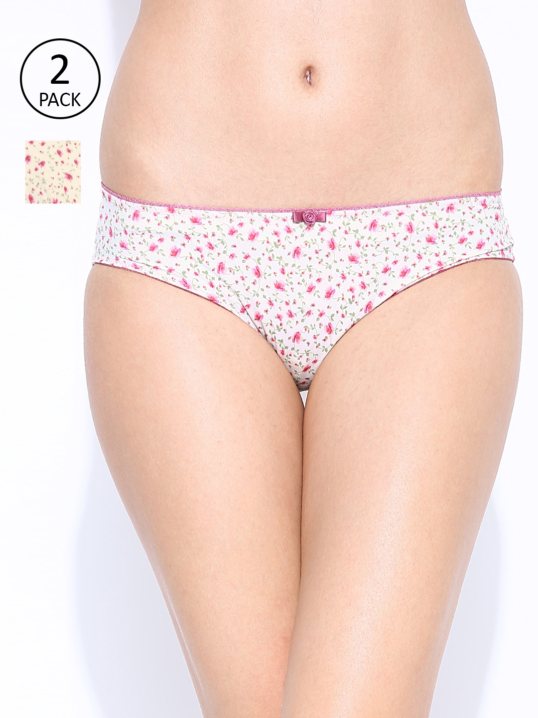 

Amante Pack Of 2 Floral Printed Basic Briefs, White