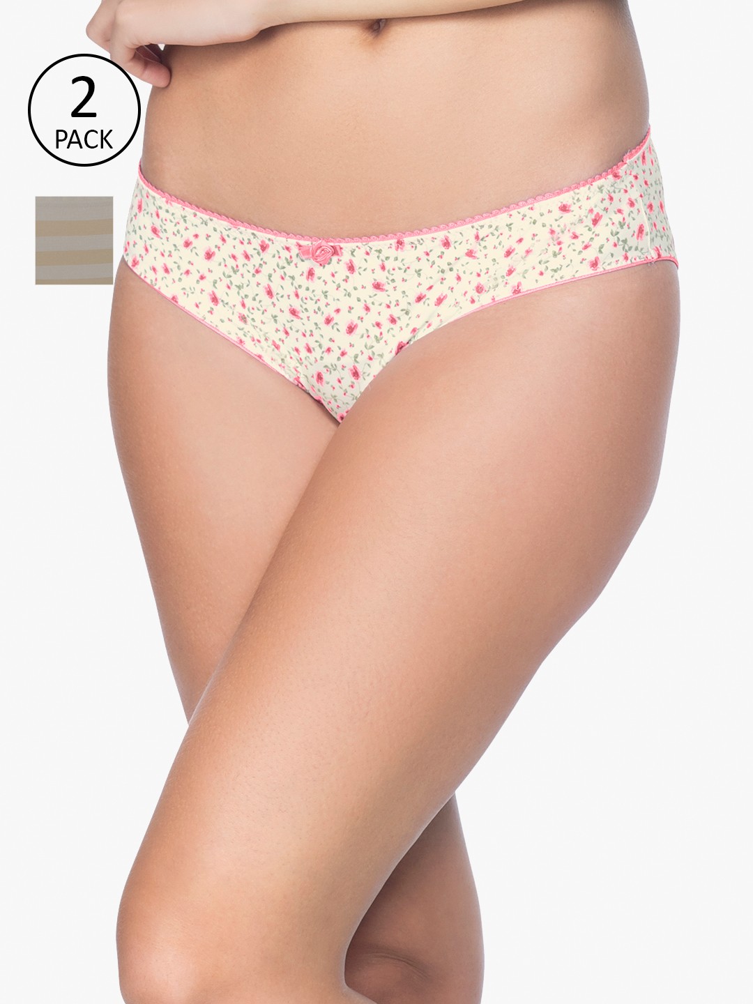 

Amante Women Pack of 2 Printed Bikini Briefs, White