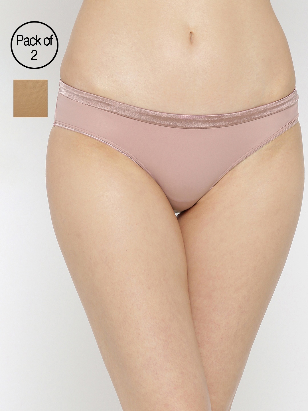 

Amante Women Pack of 2 Solid Bikini Briefs, Pink