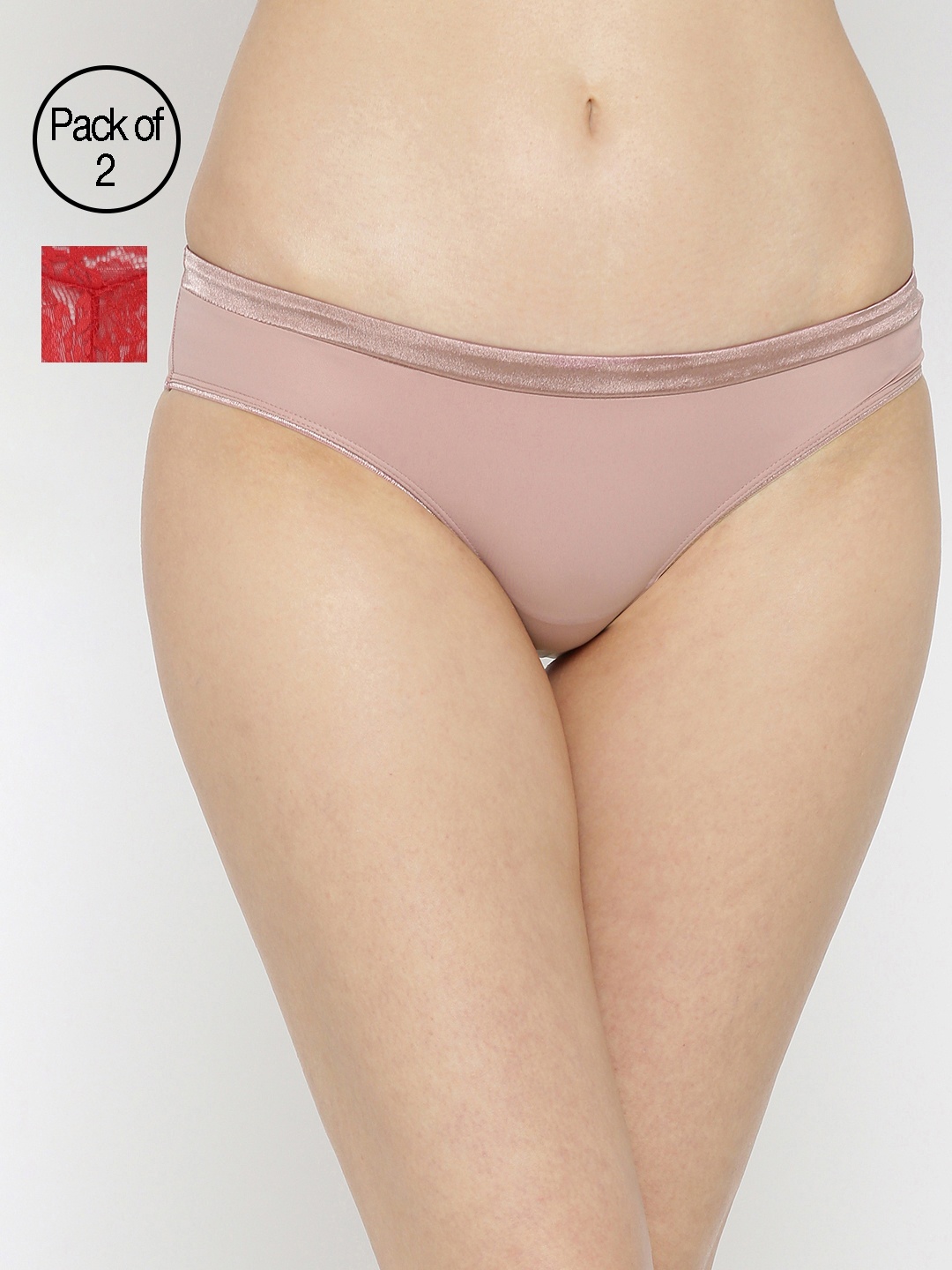 

Amante Women Pack of 2 Briefs, Pink