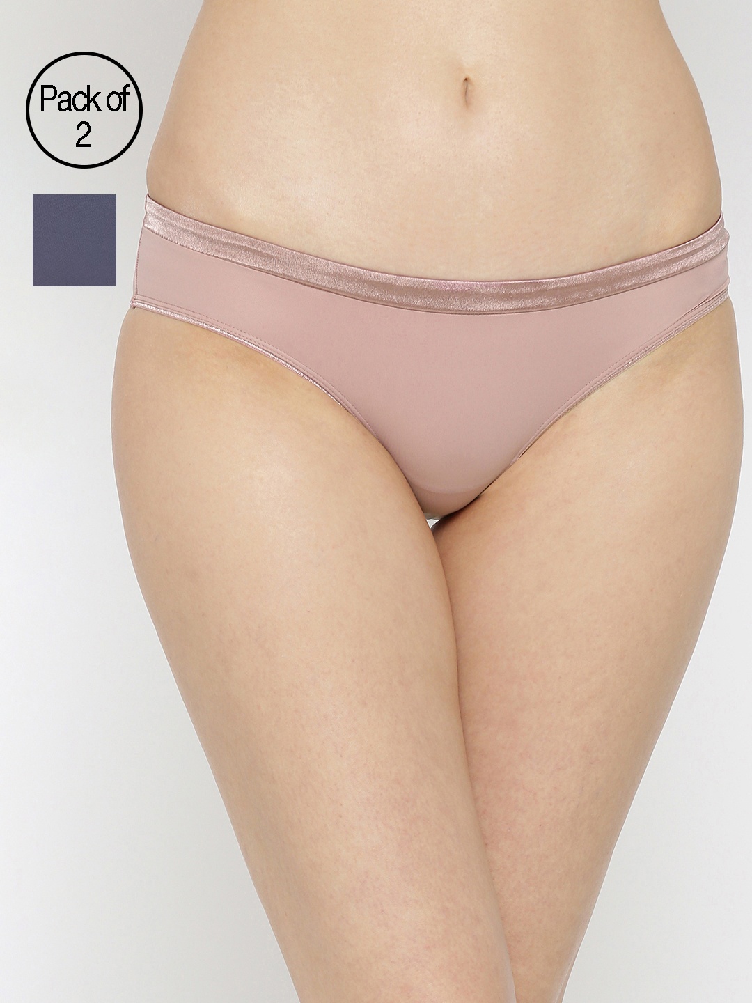 

Amante Women Pack of 2 Solid Briefs, Pink