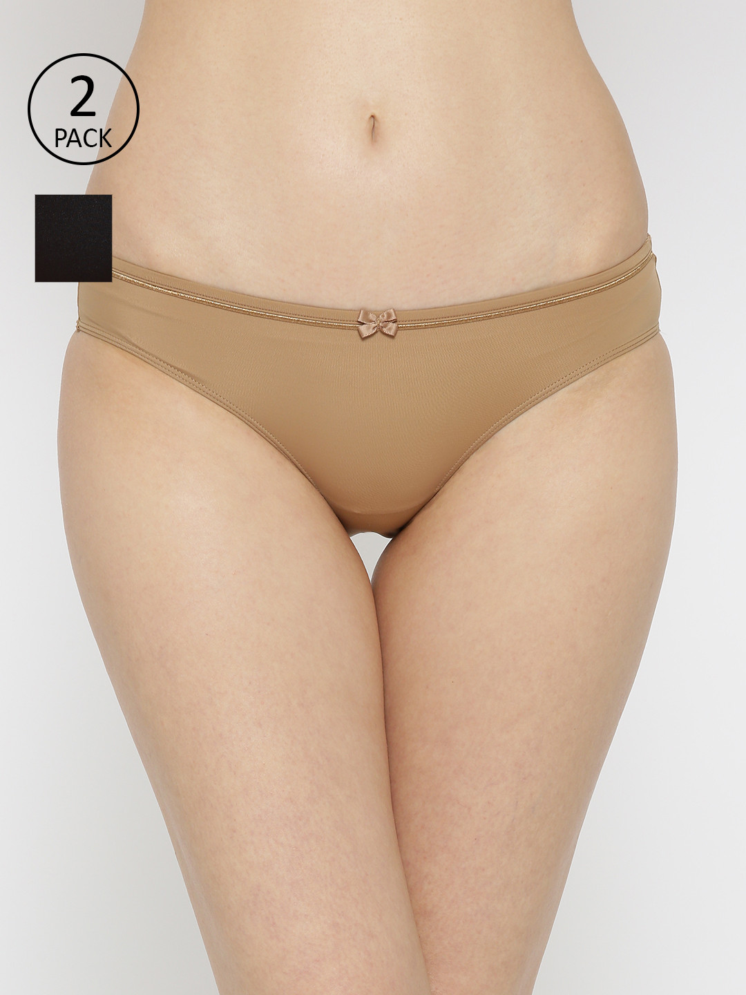 

Amante Women Pack of 2 Solid Bikini Briefs, Black