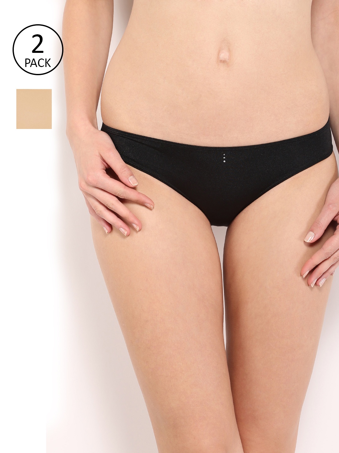 

Amante Women Pack of 2 Solid Bikini Briefs, Black