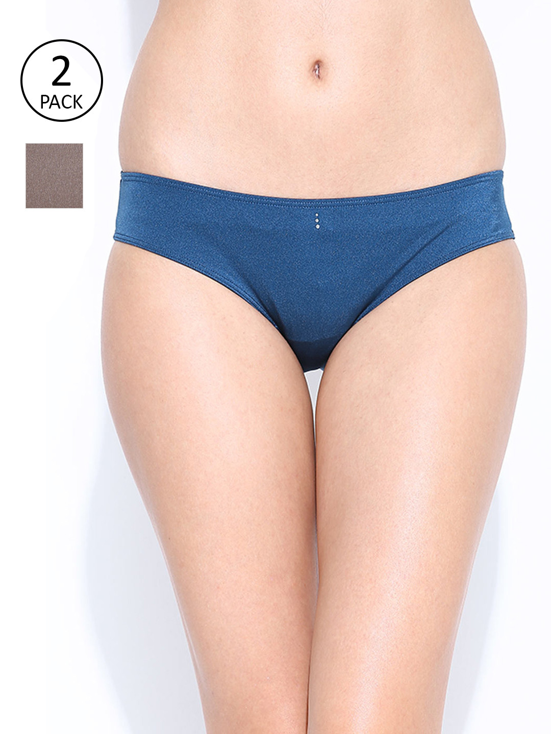 

Amante Women Pack of 2 Solid Bikini Briefs, Blue