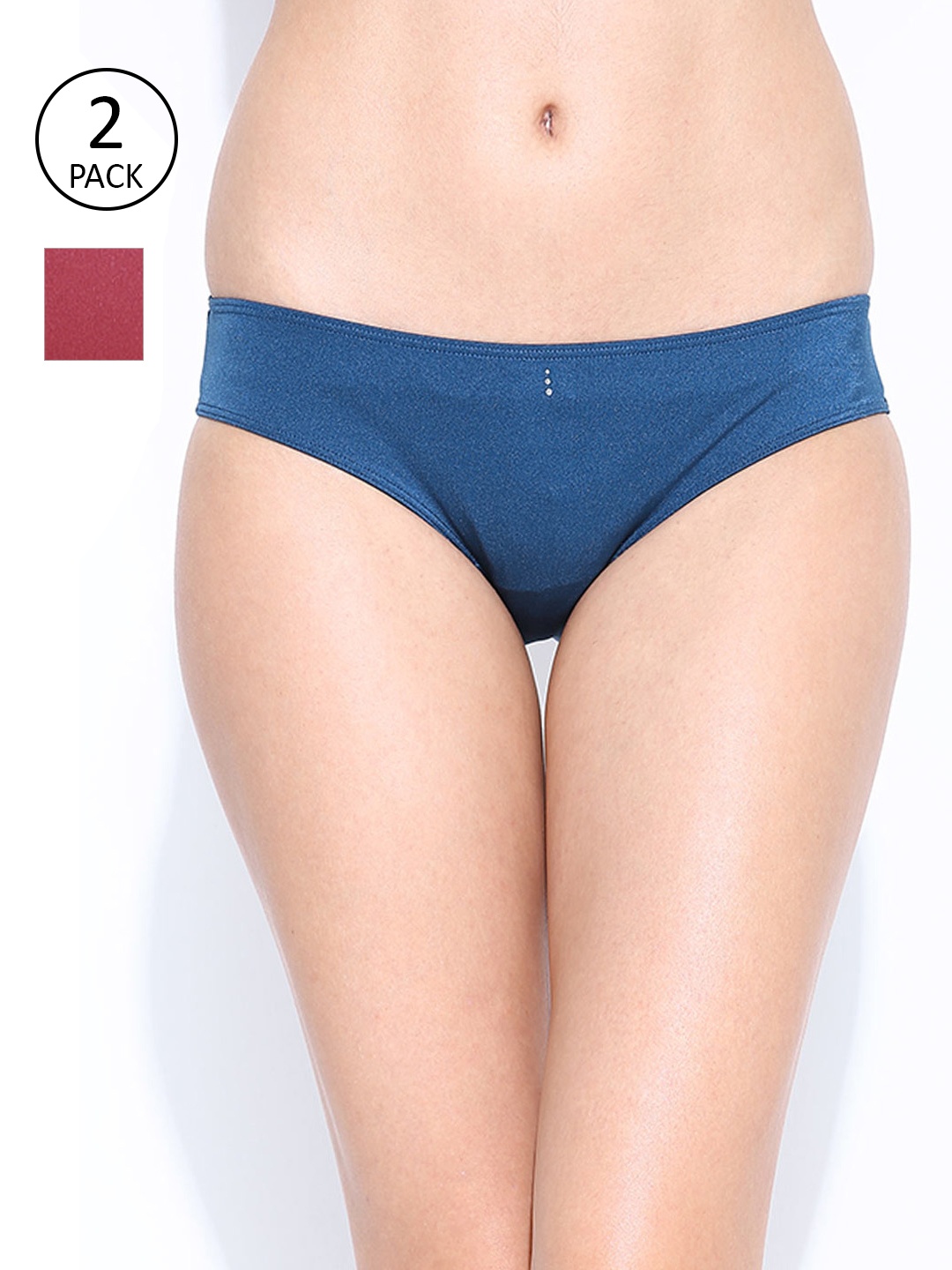 

Amante Women Pack of 2 Solid Bikini Briefs, Blue