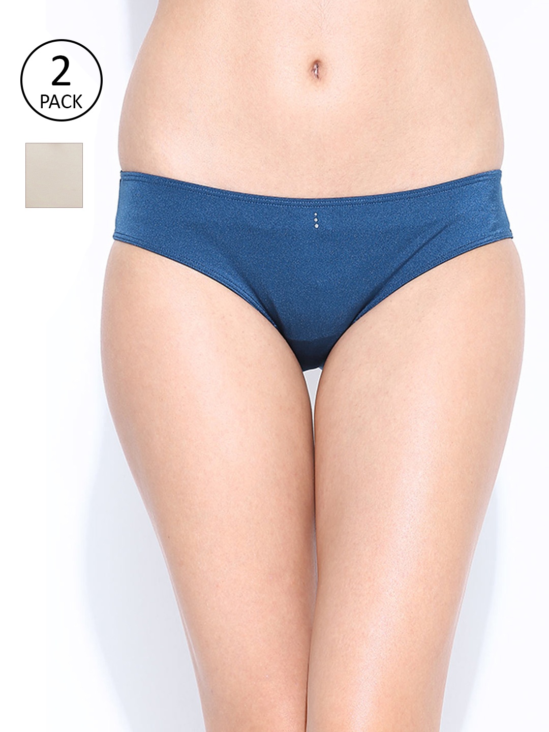 

Amante Women Pack of 2 Solid Bikini Briefs, Blue