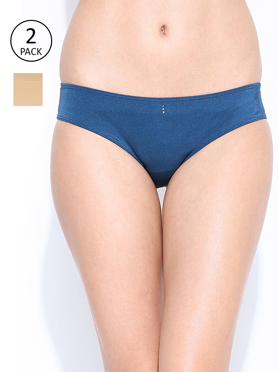 

Amante Women Pack of 2 Solid Bikini Briefs, Blue