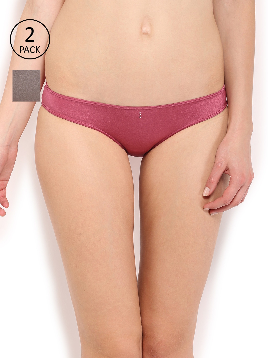 

Amante Women Pack of 2 Solid Bikini Briefs, Pink