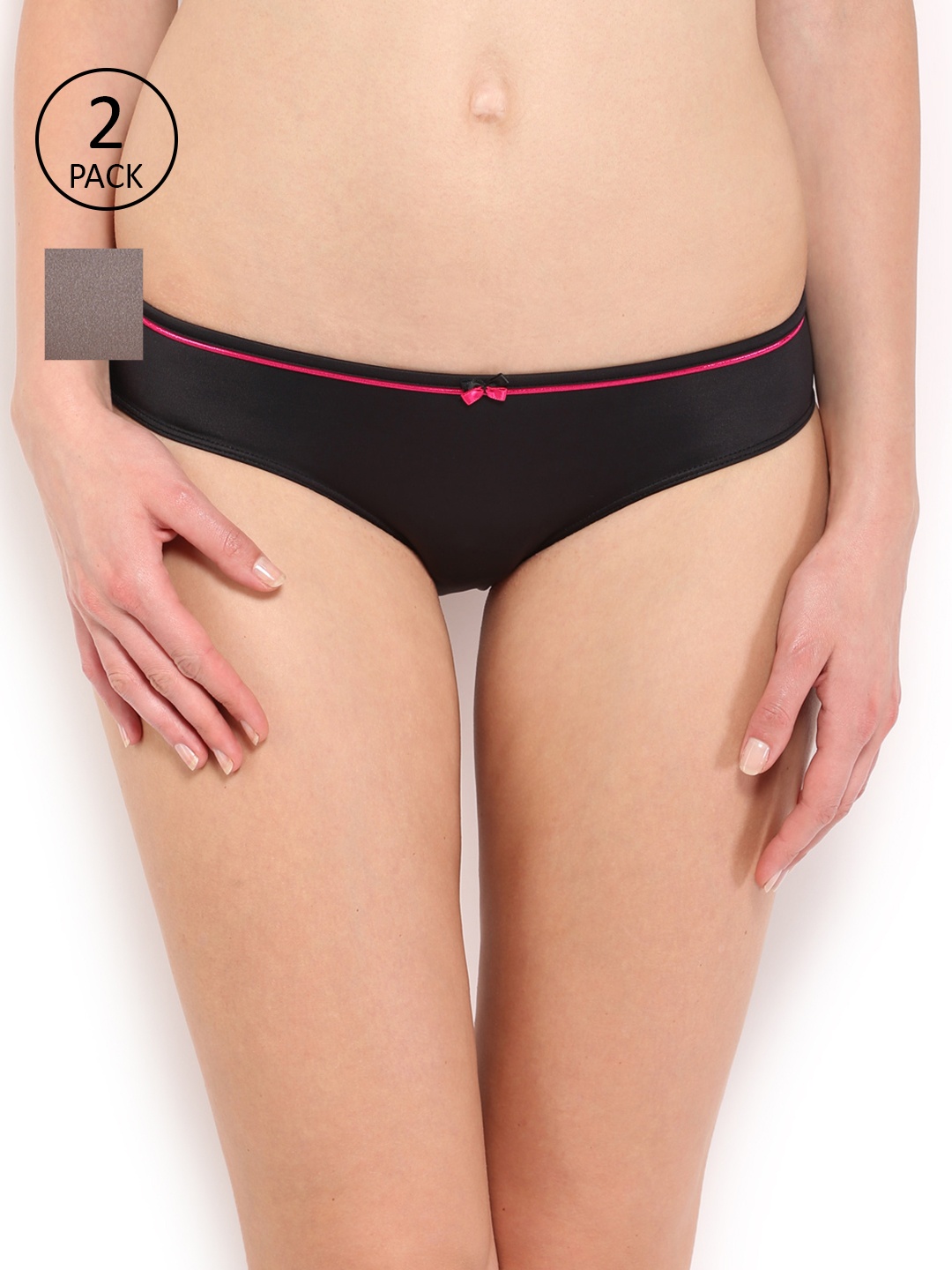 

Amante Women Pack of 2 Solid Bikini Briefs, Black