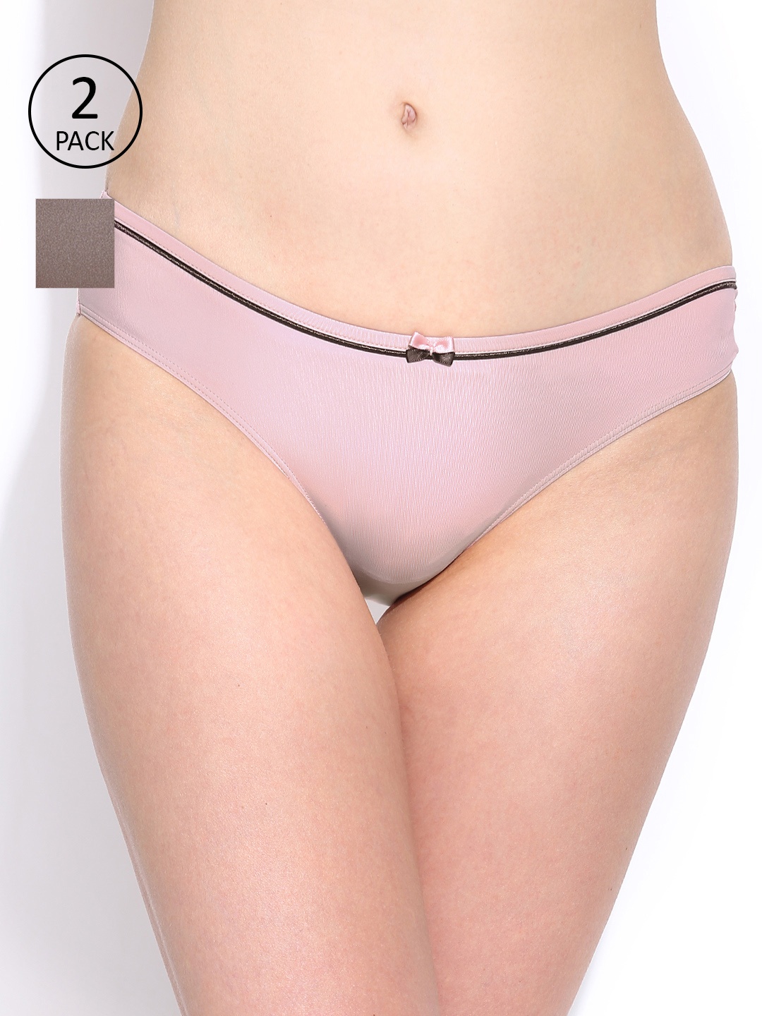 

Amante Women Pack of 2 Solid Bikini Briefs, Pink