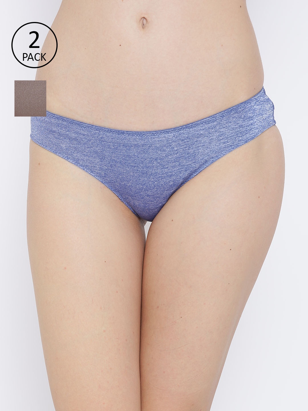 

Amante Women Pack of 2 Solid Bikini Briefs, Blue