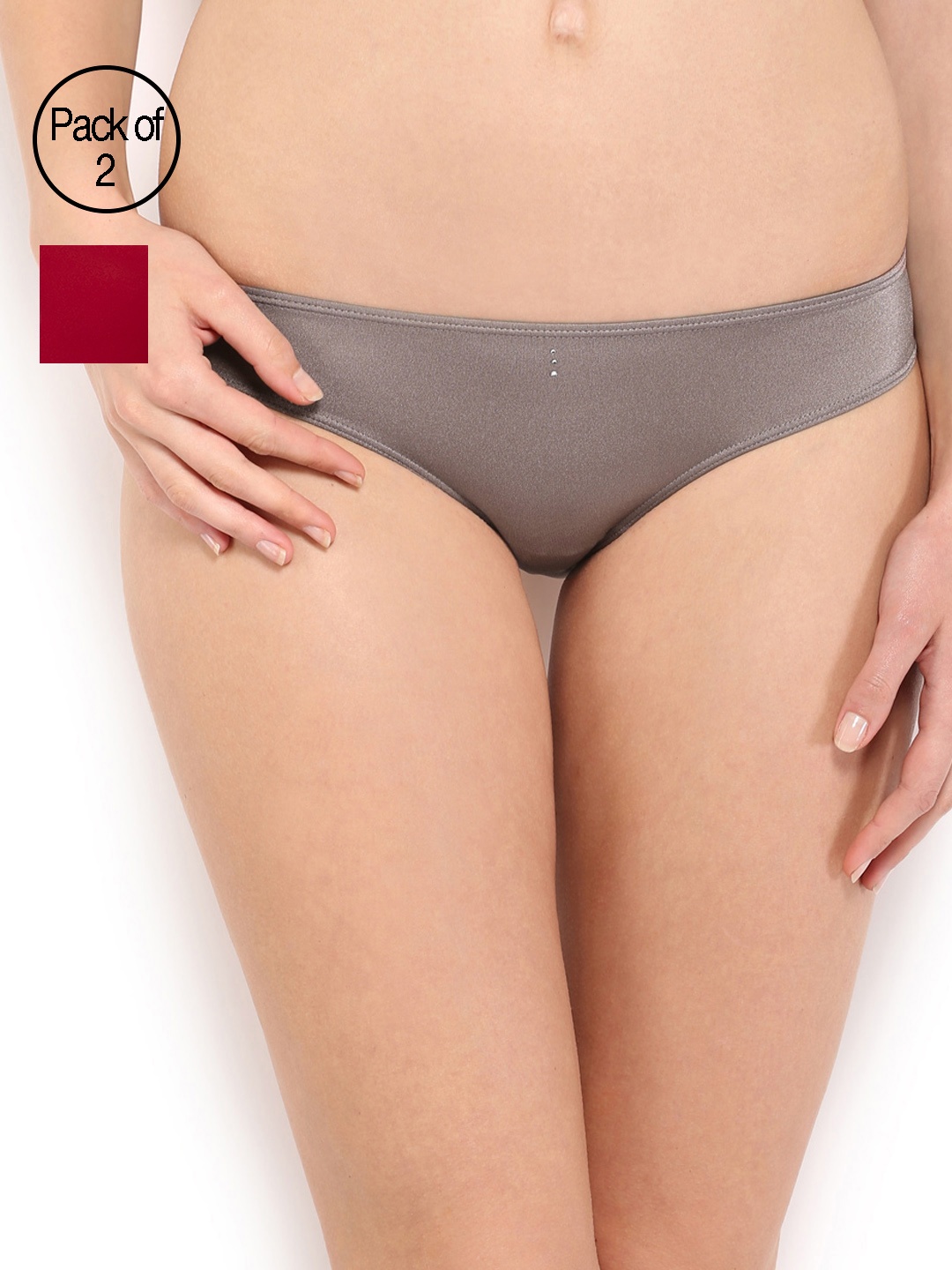

Amante Women Pack Of 2 Solid Bikini Briefs, Taupe
