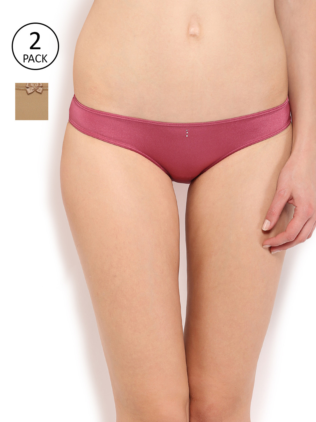 

Amante Women Pack of 2 Solid Briefs, Magenta