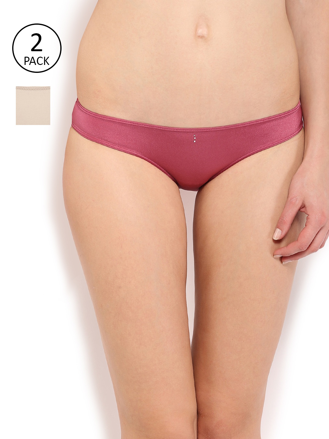 

Amante Women Pack of 2 Solid Briefs, Beige