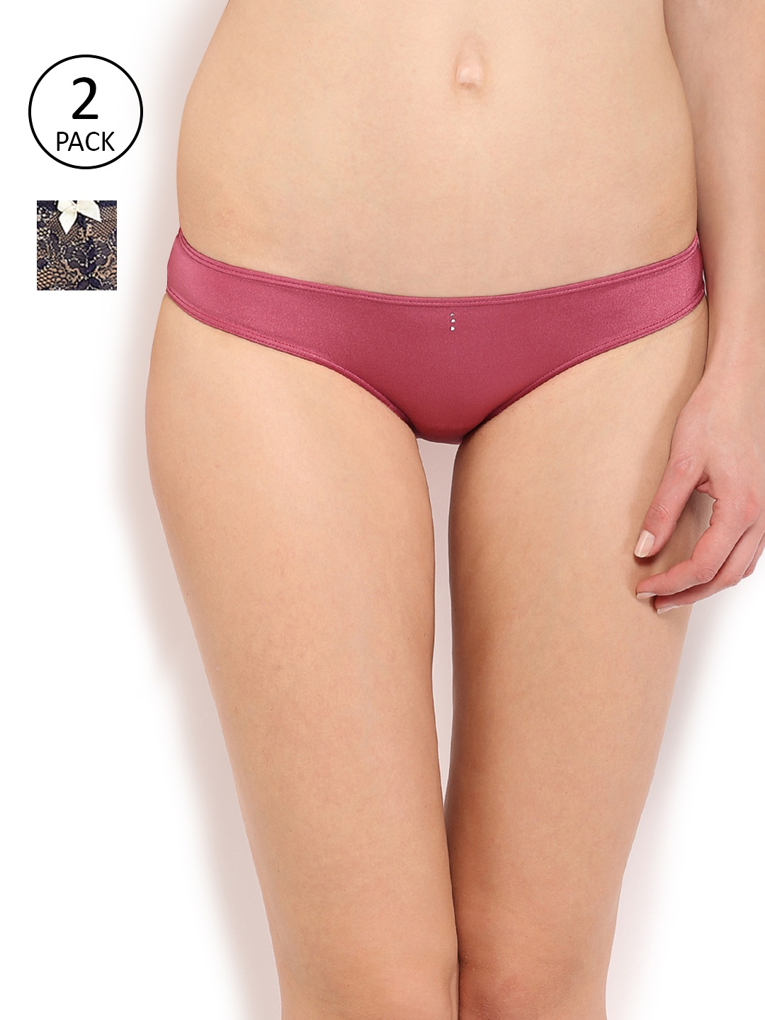

Amante Women Pack of 2 Bikini Briefs, Navy blue