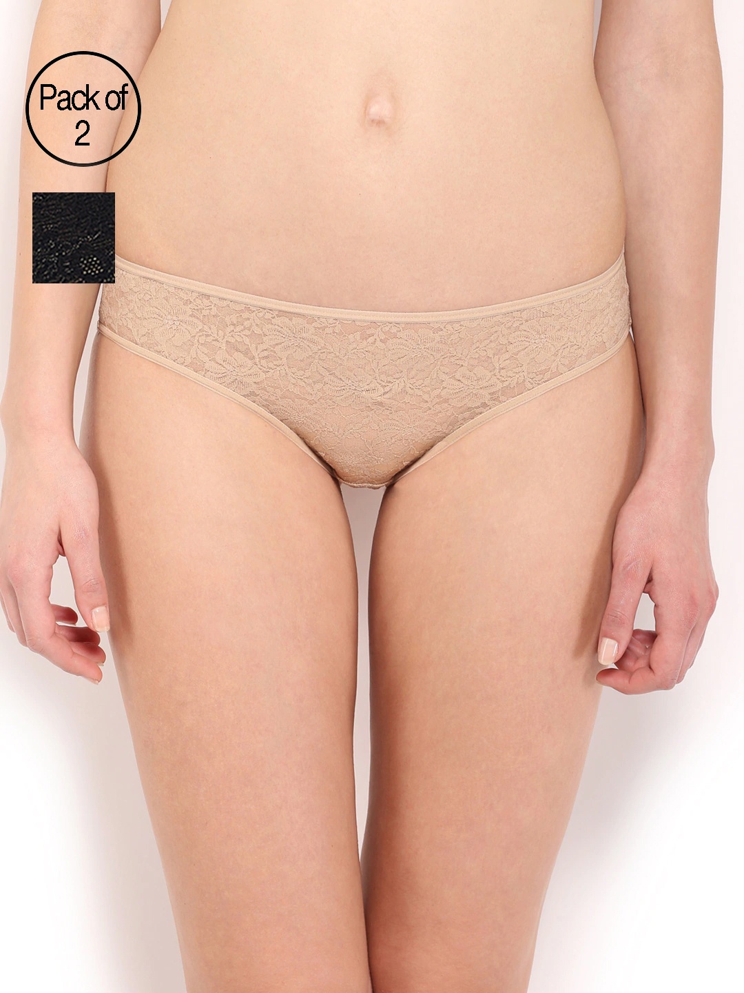 

Amante Women Pack of 2 Lace Briefs, Nude
