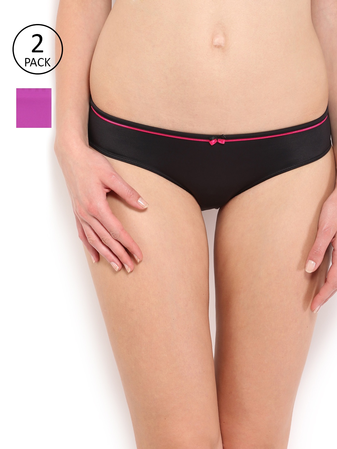 

Amante Women Pack of 2 Solid Briefs, Black