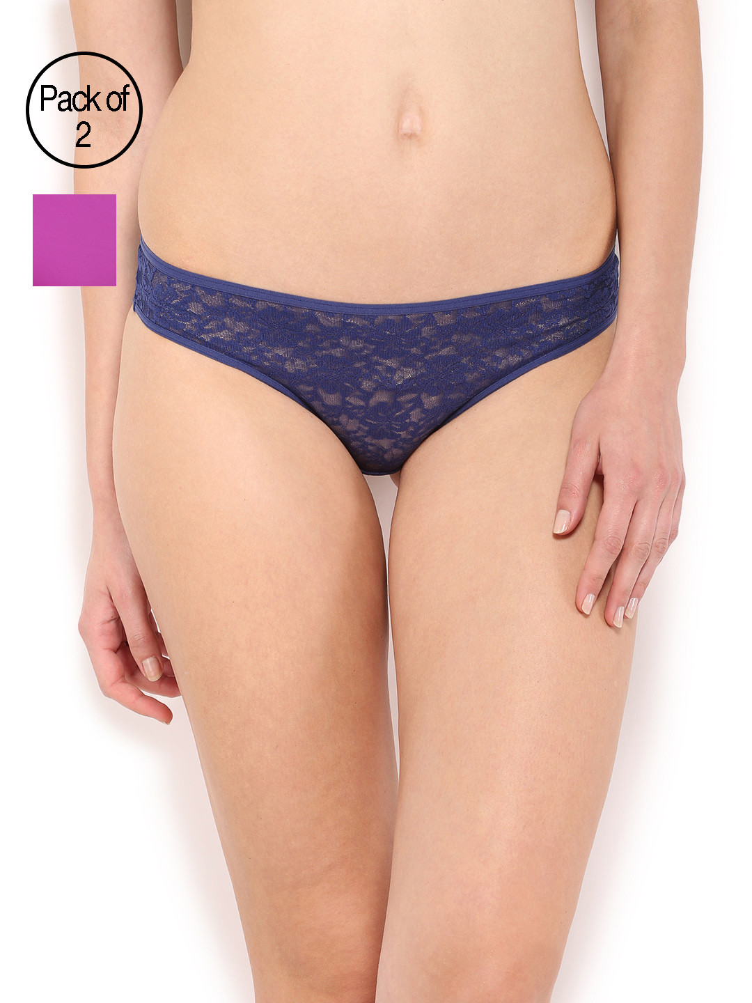 

Amante Women Pack of 2 Briefs, Navy blue