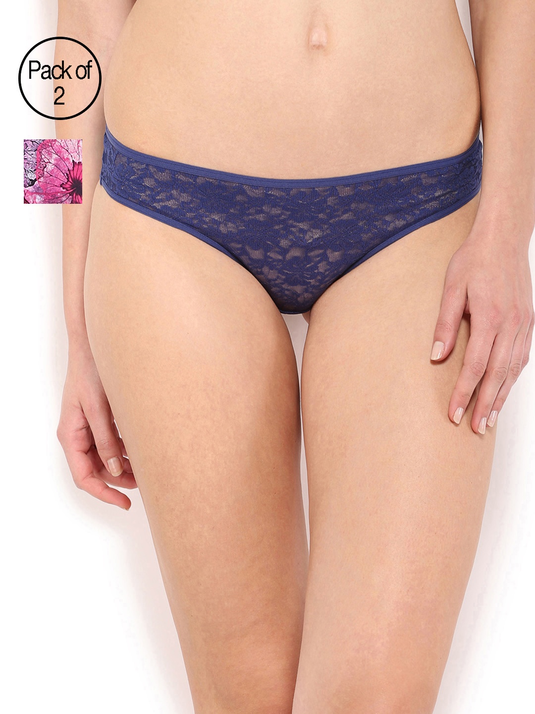 

Amante Women Pack of 2 Basic Briefs, Navy blue