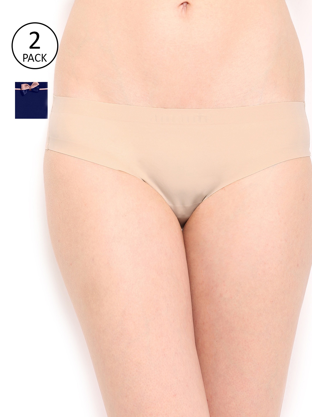 

Amante Women Pack of 2 Solid Briefs, Nude
