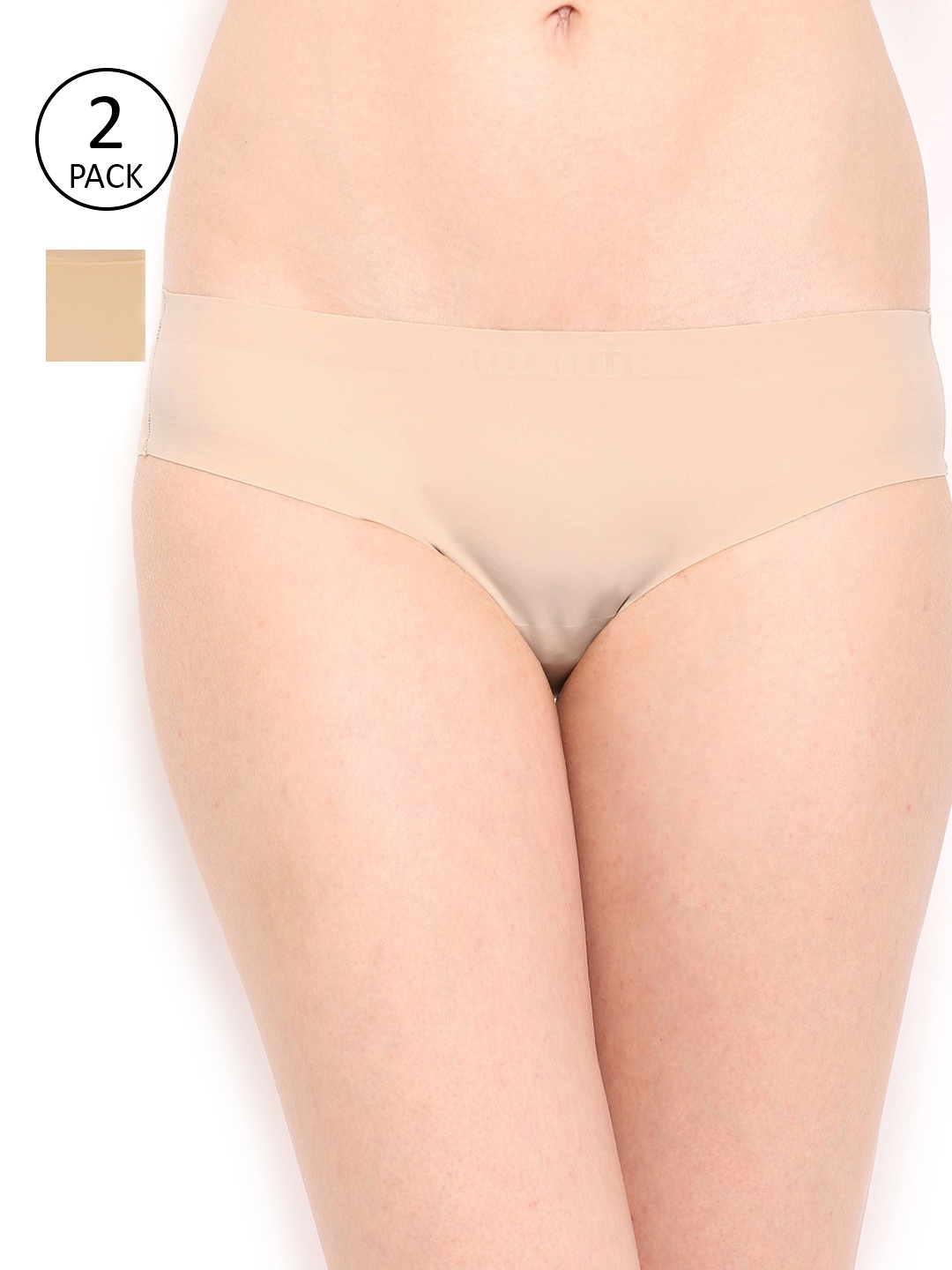 

Amante Women Pack of 2 Solid Briefs, Nude