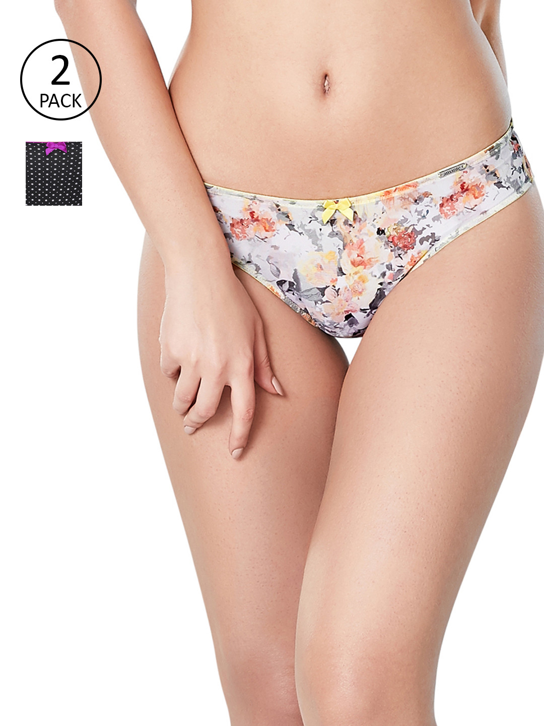 

Amante Women Pack of 2 Printed Briefs, Black