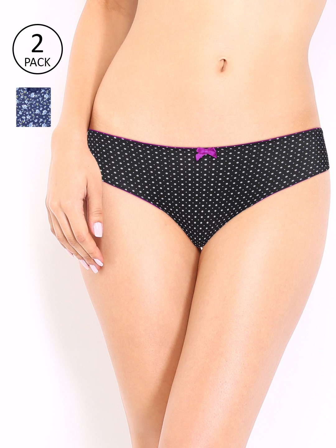

Amante Women Pack of 2 Printed Briefs, Black