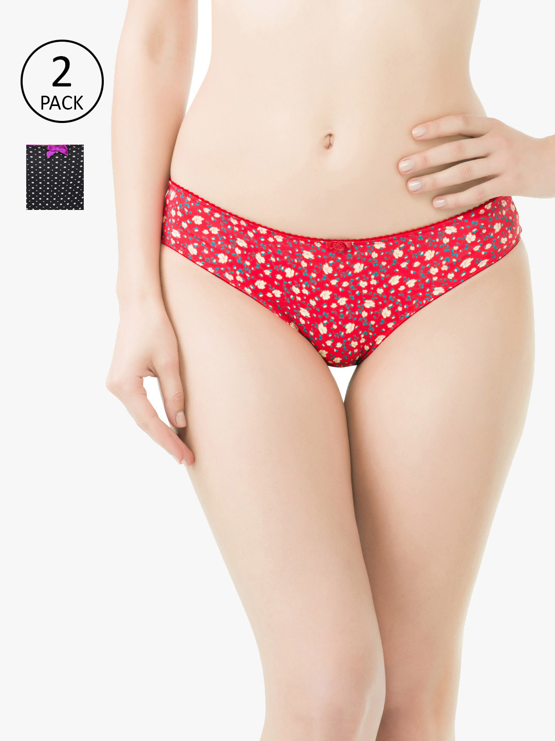 

Amante Women Pack of 2 Printed Briefs, Black