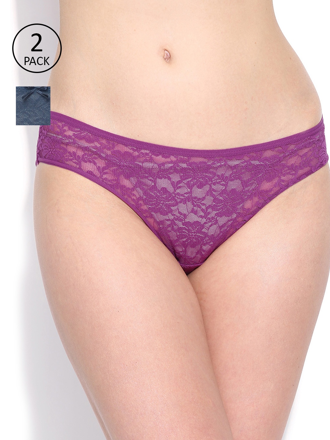 

Amante Women Pack of 2 Lace Briefs, Purple