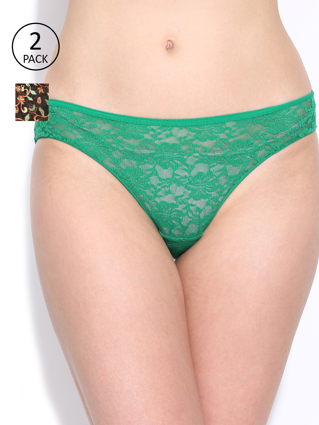 

Amante Women Pack of 2 Briefs, Green