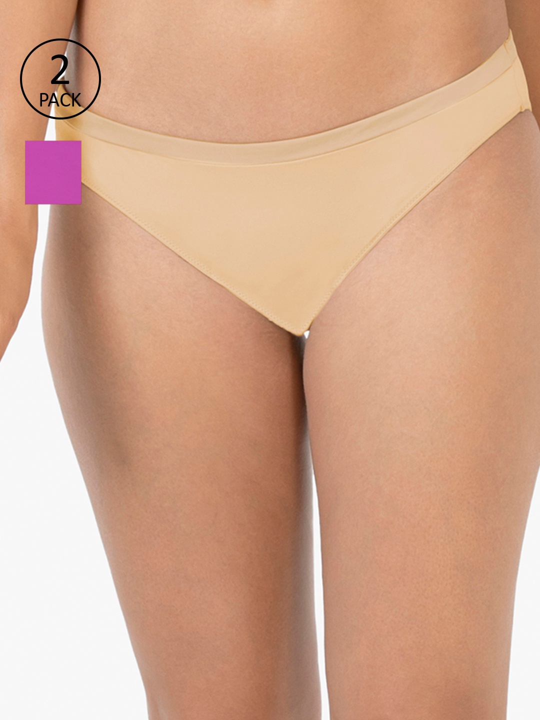 

Amante Women Pack of 2 Solid Briefs, Beige