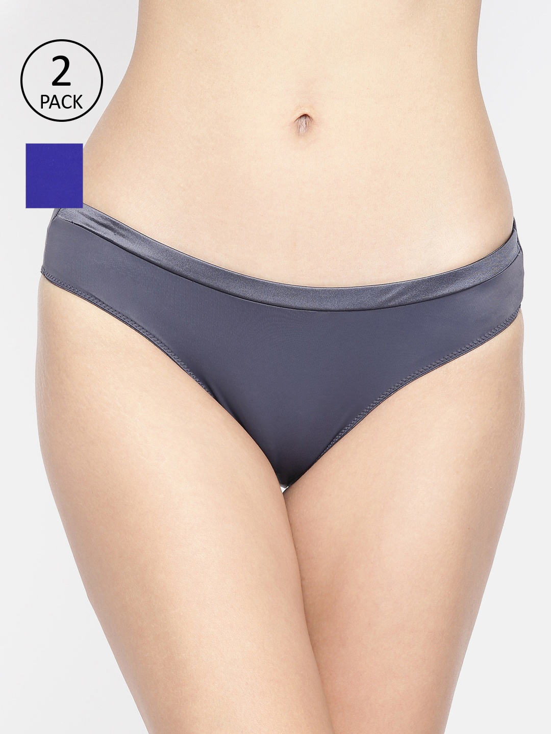 

Amante Women Pack of 2 Briefs, Charcoal
