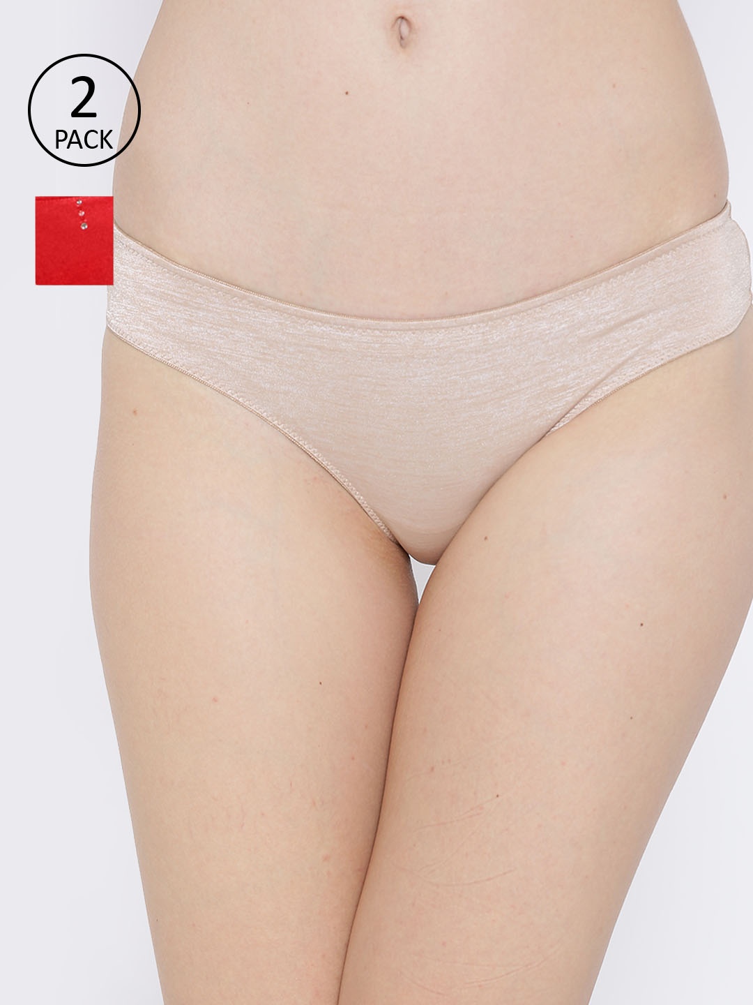 

Amante Women Pack of 2 Solid Briefs, Beige