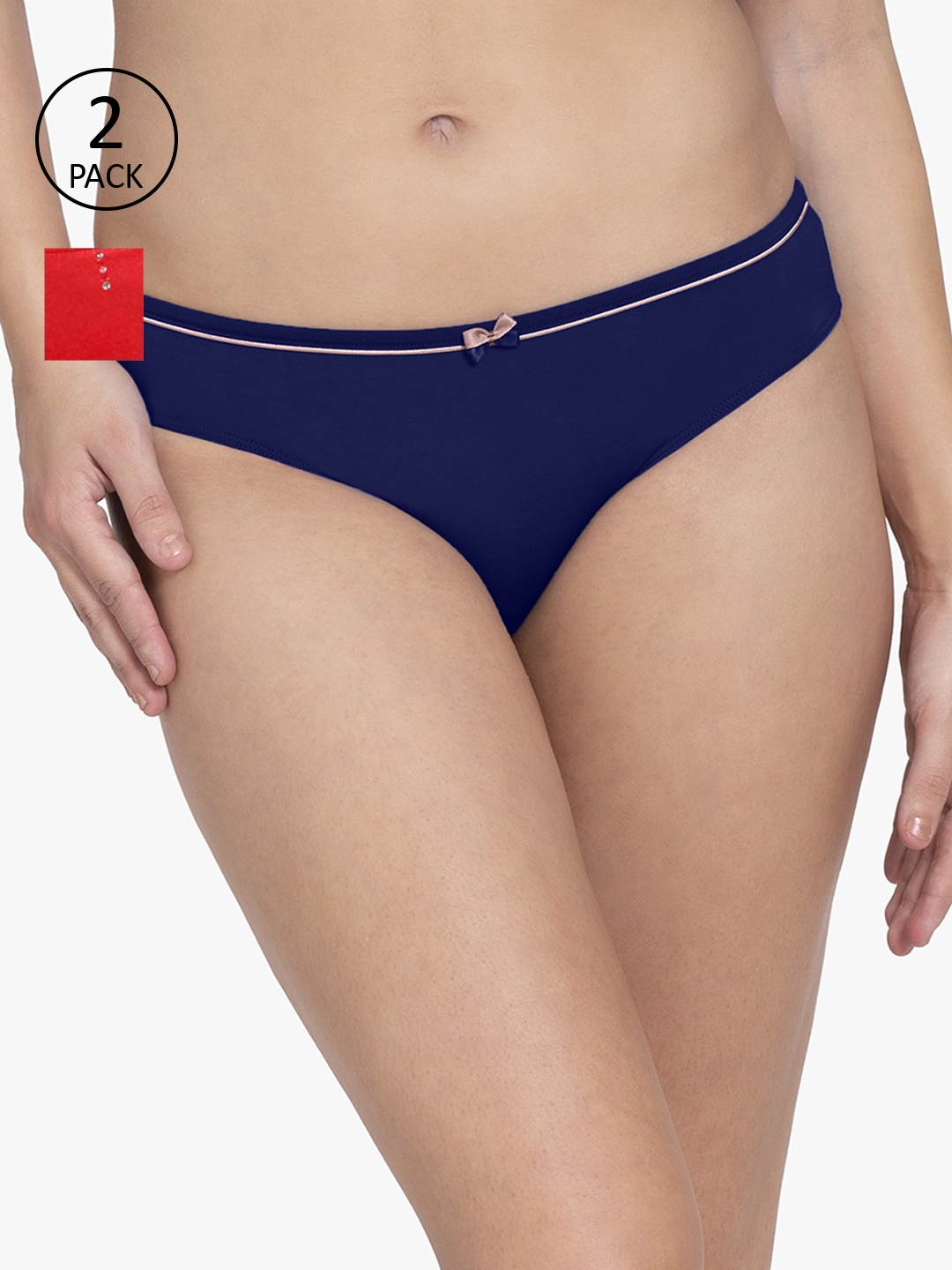 

Amante Women Pack of 2 Bikini Briefs, Navy blue