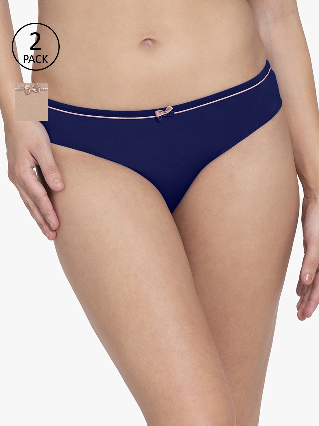 

Amante Women Pack of 2 Solid Bikini Briefs, Beige