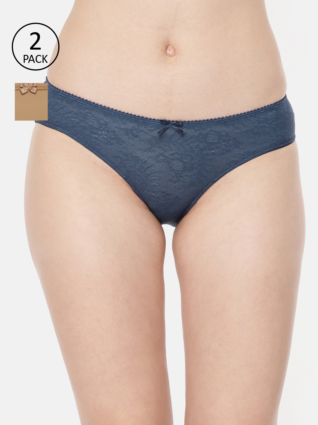 

Amante Women Pack of 2 Bikini Briefs, Navy blue