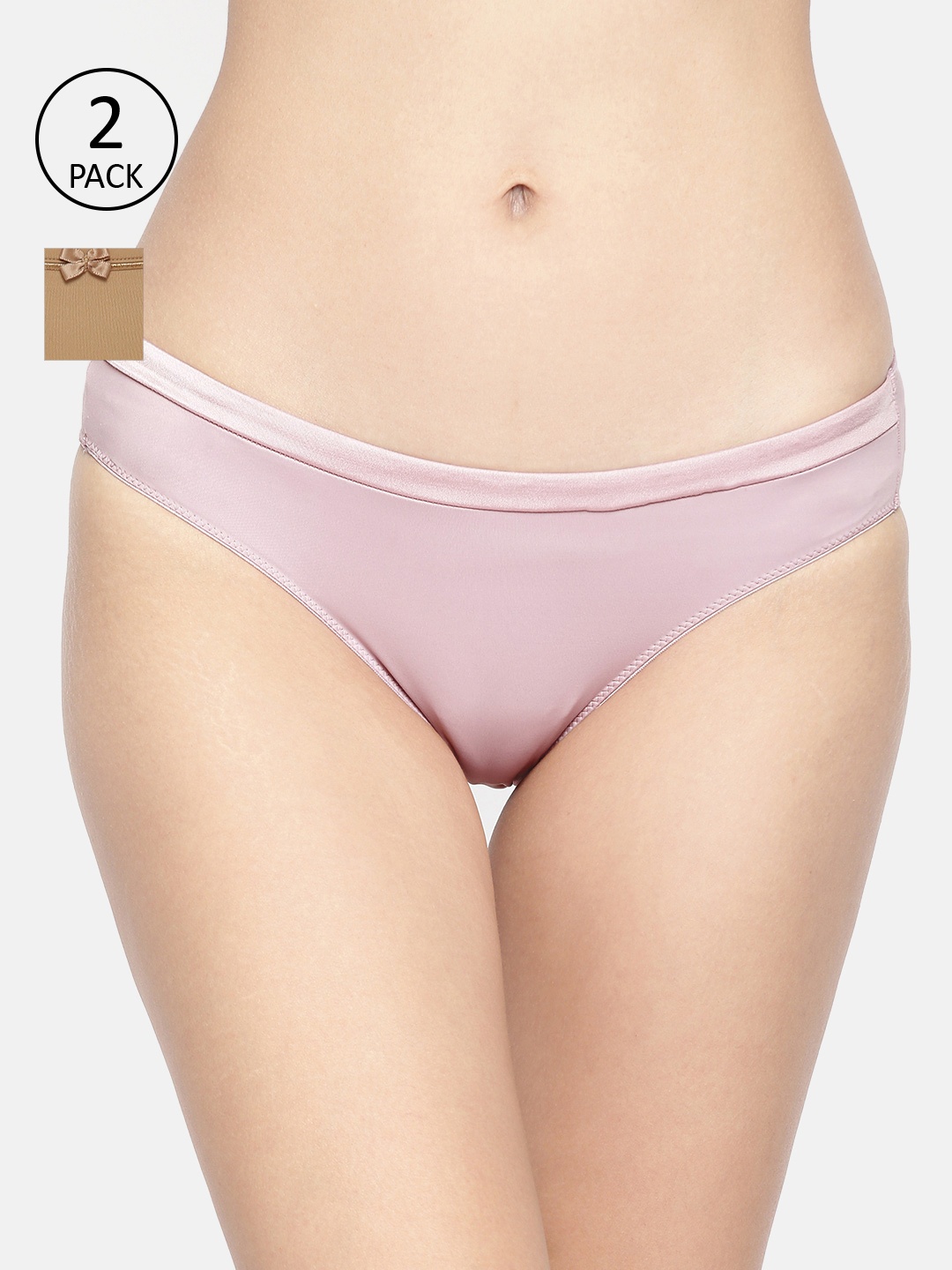 

Amante Women Pack of 2 Solid Bikini Briefs, Pink